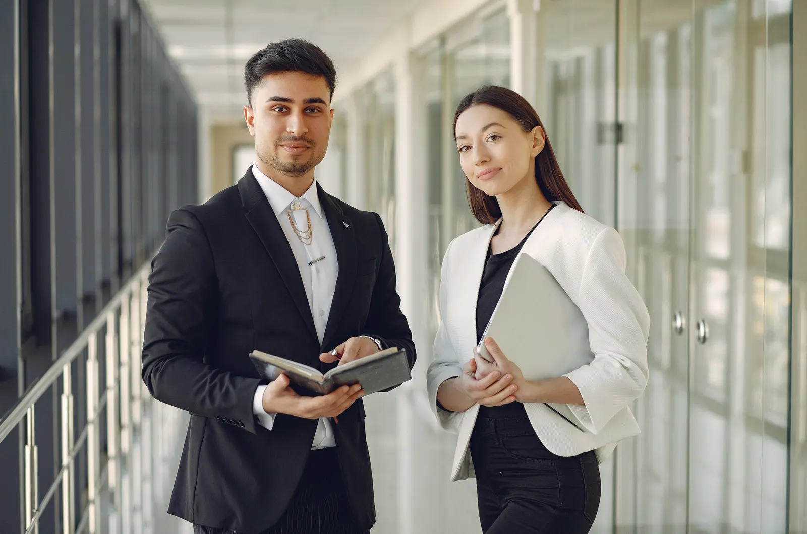 Members of an international team working together in the office
